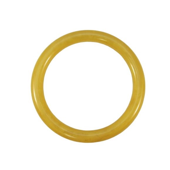 Vintage Yellow Marbled Bakelite Bangle Bracelet - Picture 5 of 10